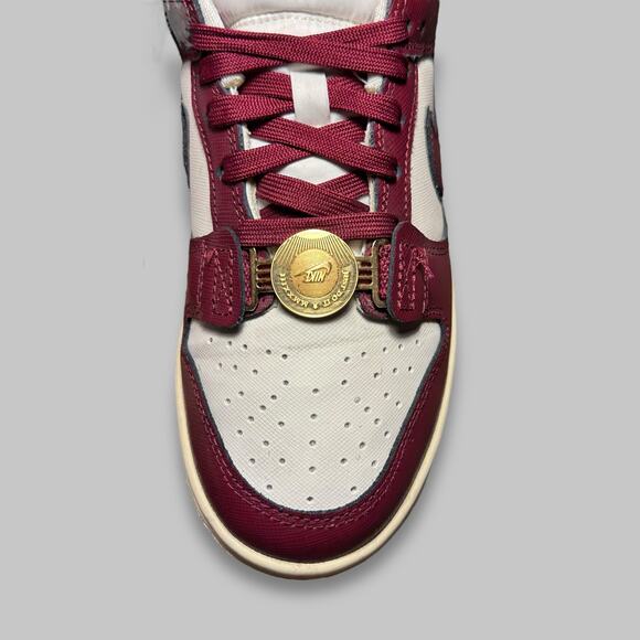 Nike Dunk Low GS “Just Do It” Red and Sail Sneakers - Size 7.5 - Picture 4 of 7